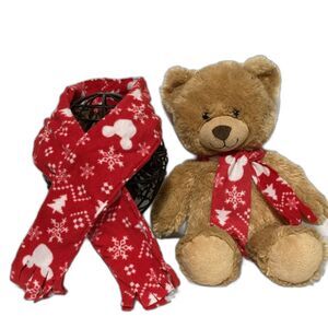 BEARY AND ME Build a Bear Matching Red and White Mickey Mouse  Scarves